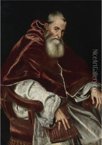 Portrait Of Pope Paul Iii Without Cap Oil Painting - Tiziano Vecellio (Titian)
