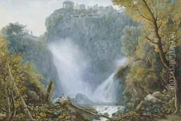 Falls of Tivoli Oil Painting - Abraham Louis Rudolph Ducros