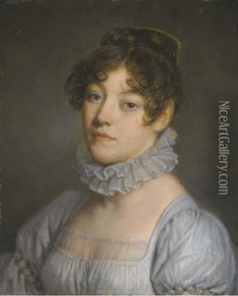 Portrait De Jeune Femme Oil Painting - Jean Baptiste Greuze