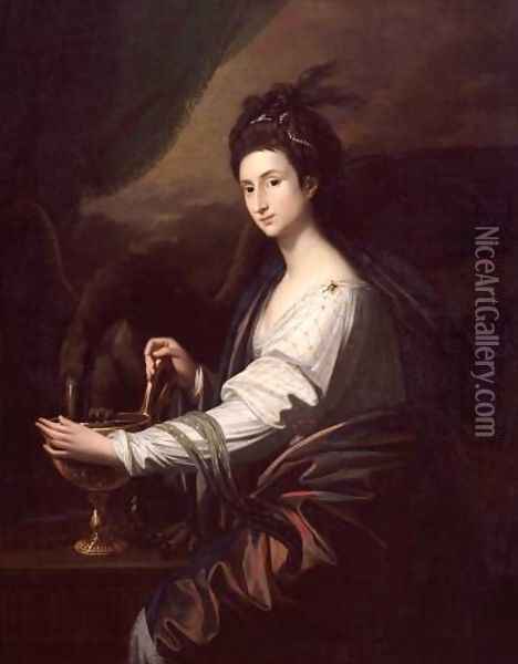 Mrs Worrell as Hebe Oil Painting - Benjamin West