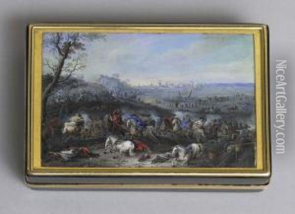 Choc De Cavalerie Sur Fond Paysage Oil Painting - Louis Nicolael van Blarenberghe