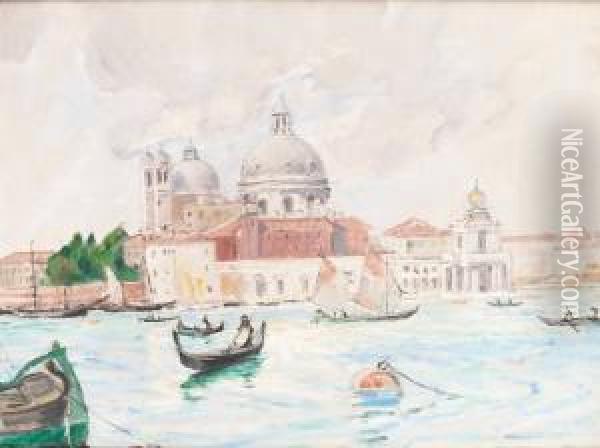 Kanal I Venedig Oil Painting - Rikard Lindstrom