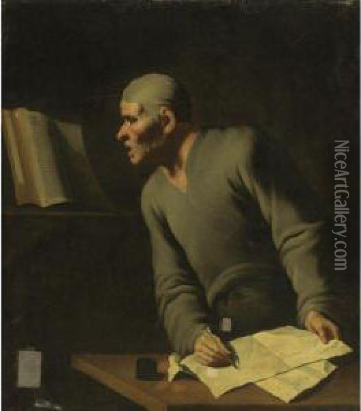 Portrait Of A Scholar Oil Painting - Bartolomeo Passante