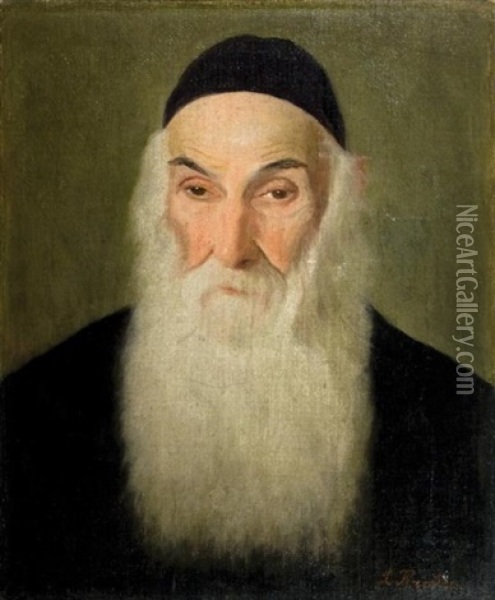 Portrait Of A Rabbi Oil Painting - Lazar Krestin