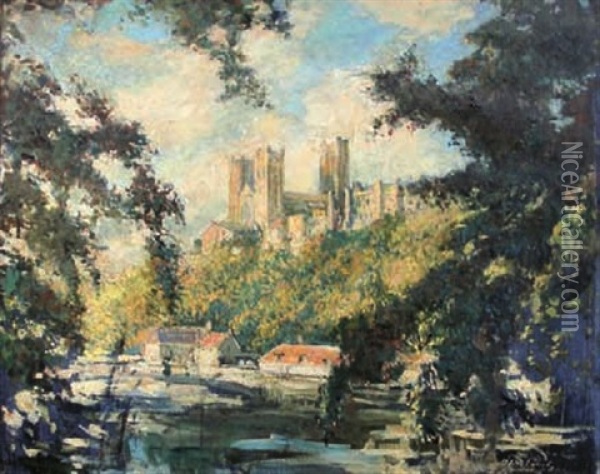 La Cathedrale De Durham Oil Painting - Jacques-Emile Blanche