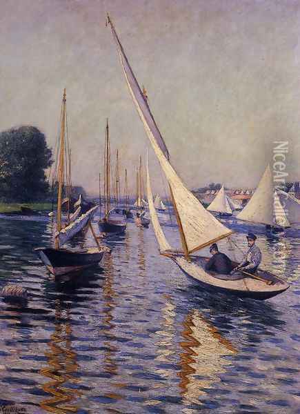 Regatta At Argenteuil Oil Painting - Gustave Caillebotte