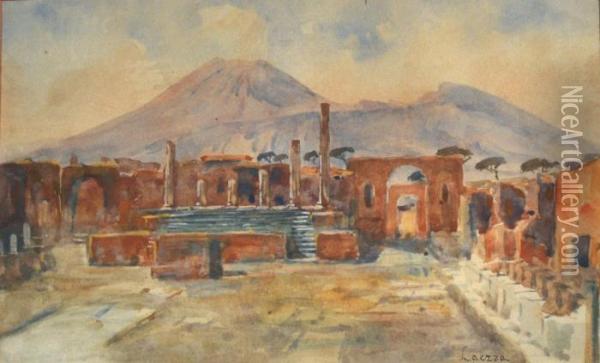 Pompei Oil Painting - Giuseppe Laezza