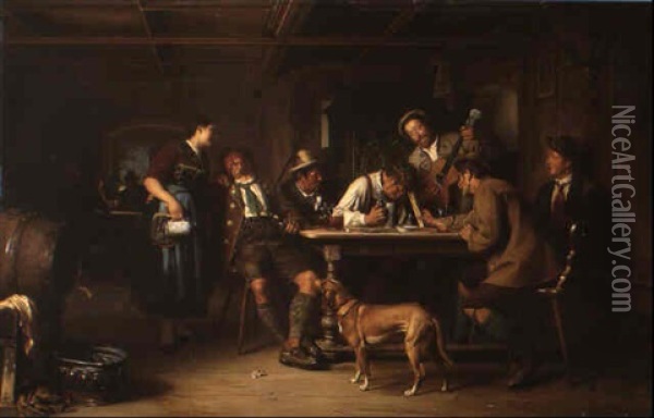 Nach Der Kirchweih Oil Painting - Ferdinand Meyer-Wismar