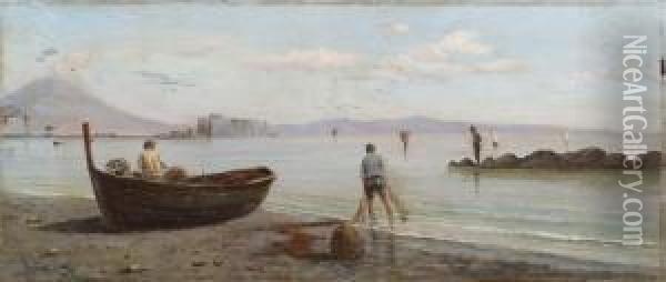 Pescatori Oil Painting - Vincenzo Loria