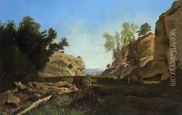 Chinchin Valley at Ile-sur-la-Sourgue, Vacluse Oil Painting - Paul-Camille Guigou
