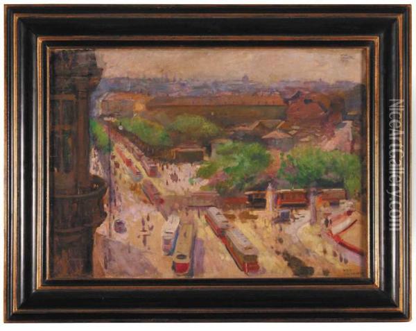 Widok Na Dzielnice Naschmarkt W Wiedniu, 1914 R. Oil Painting - Wilhelm Wachtel