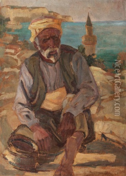 Turc La Balcic Oil Painting - Virgil Condoiu