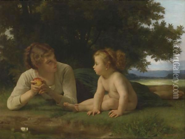 La Tentation Oil Painting - William-Adolphe Bouguereau