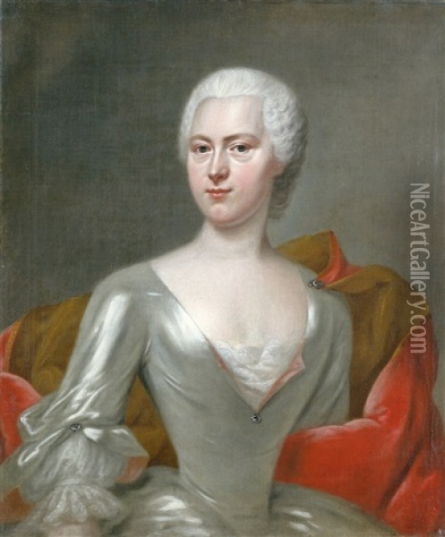 Bildnis Der Grafin Margaretha Sophia Von Hennike Oil Painting - Balthazar Denner
