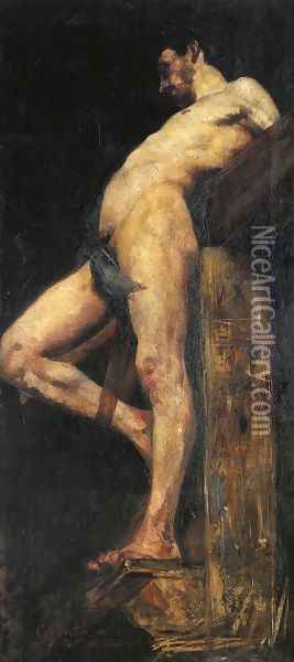 Crucified Thief Oil Painting - Lovis (Franz Heinrich Louis) Corinth