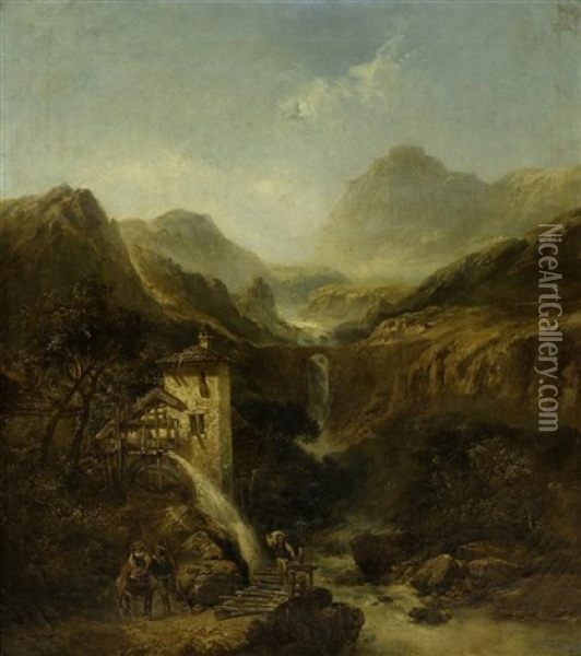 Val D'ibrouge Oil Painting - Thomas Creswick