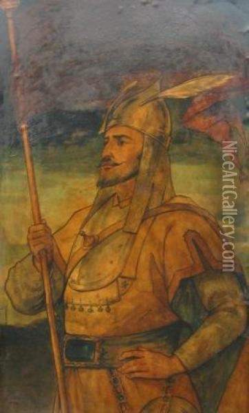 Bela Ivanyi Grunwald Crusader Knight Oil Painting - Bela Ivanyi Grunwald