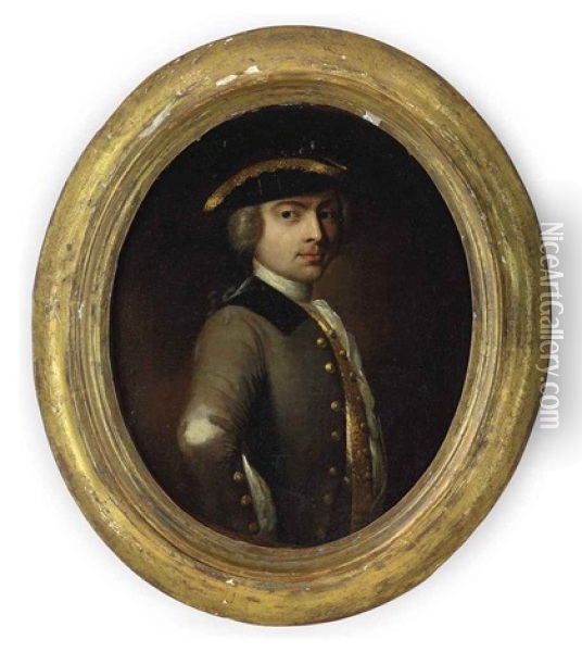 Portrait Of A Gentleman In A Tricorne Oil Painting - Thomas Gainsborough