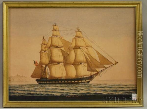 Portrait Of The 
U.s.s. Oil Painting - Lucius A. Briggs