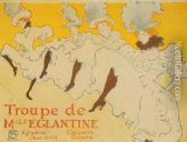 La Troupe De Mademoiselle Eglantine (d. 361; A. 198; Adr. 162; W. P21) Oil Painting - Henri De Toulouse-Lautrec