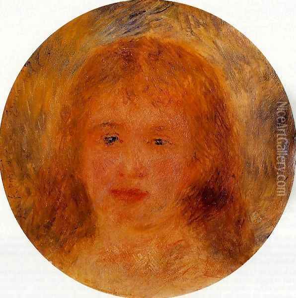 Womans Head (aka Jeanne Samary) 1877 Oil Painting - Pierre Auguste Renoir