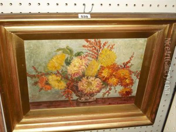 Still Life Of Carnations Oil Painting - Helen Jackson