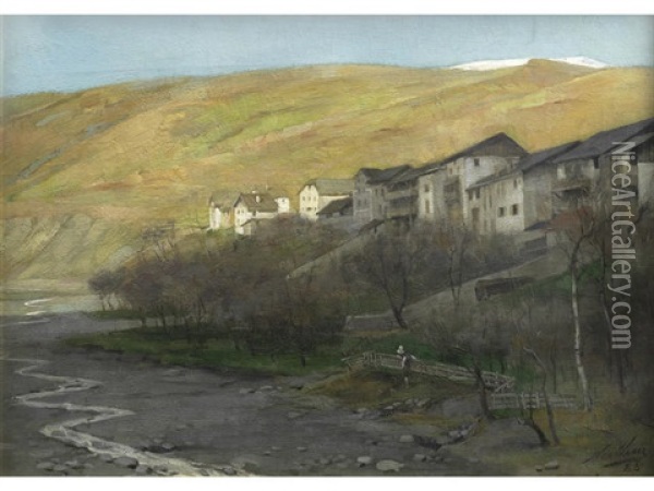 A Mountain Village Oil Painting - Nicolaes van der Waay
