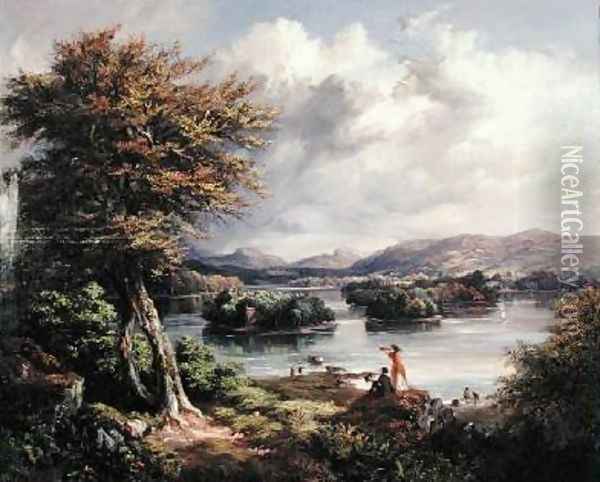 Lake of Menteith Oil Painting - Kenneth Macleay