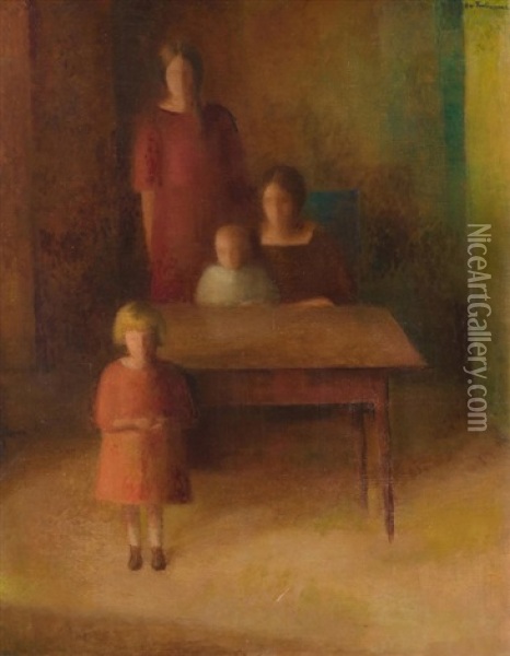 Familienbild Oil Painting - Johann Wilhelm Von Tscharner