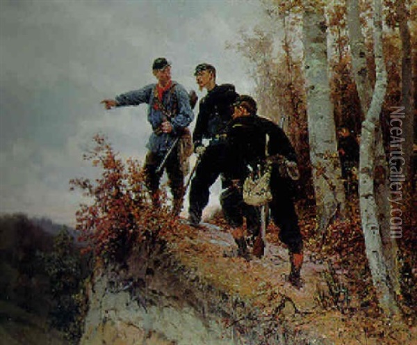 The Sentries Oil Painting - Alphonse Marie de Neuville