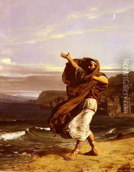 Demosthene S'Exerce A La Parole (Demosthenes Practising His Oratory) Oil Painting - Jean-Jules-Antoine Lecomte du Nouy