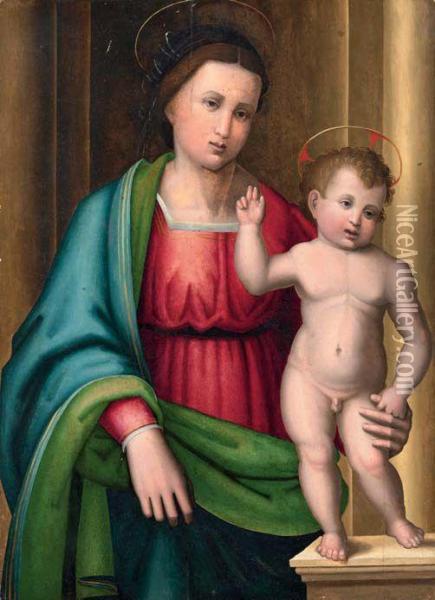 Madonna Col Bambino Oil Painting - da Imola (Francucci)