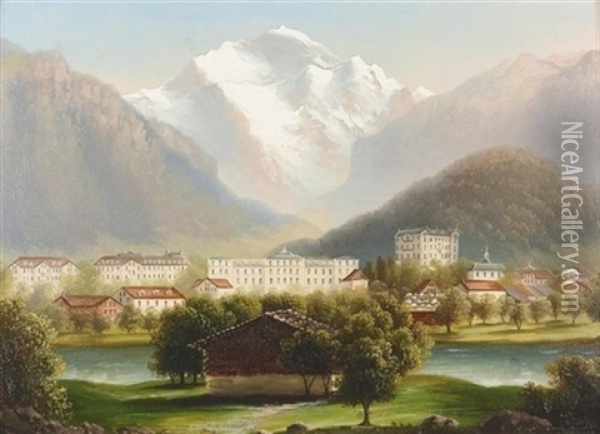 Interlaken Oil Painting - Hubert Sattler