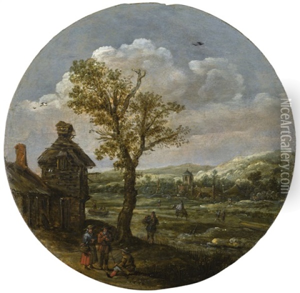 Summer Landscape With An Old Tree Oil Painting - Jan Josefsz. van Goyen
