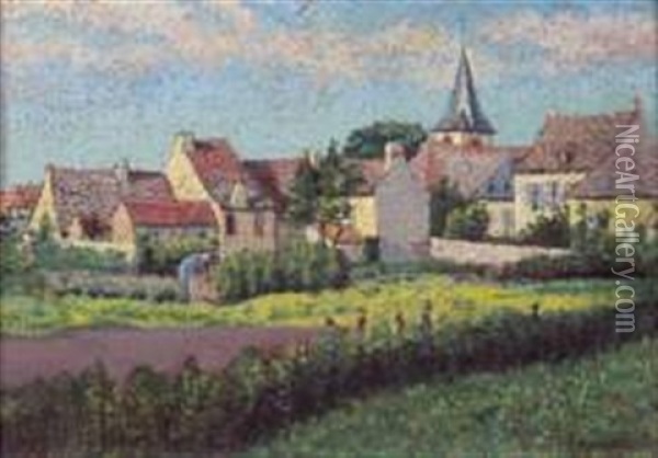 Vue De Guermantes Oil Painting - Emile Gustave Cavallo-Peduzzi