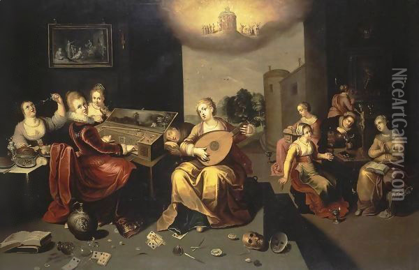 Parable of the Wise and Foolish Virgins Oil Painting - Hieronymus II Francken