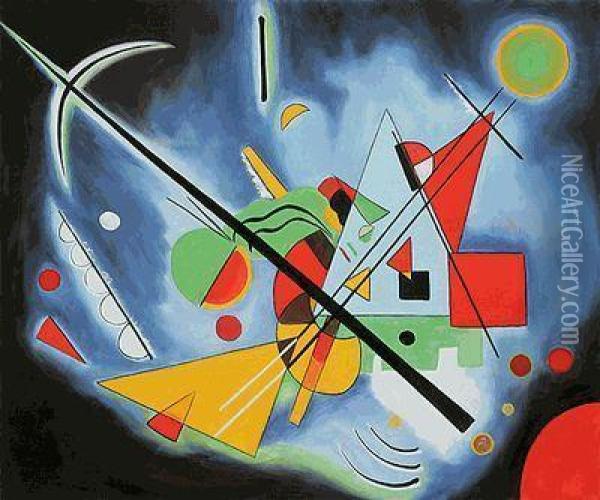 Blue Painting Oil Painting - Wassily Kandinsky