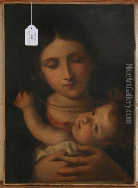 Madonna And Infant Christ Child Oil Painting - Christen Kobke