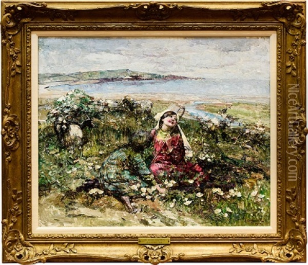 The Young Goat Herd Oil Painting - Edward Atkinson Hornel