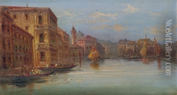 Blick In Den Canale Grande Von Venedig Oil Painting - Edoardo de Martino