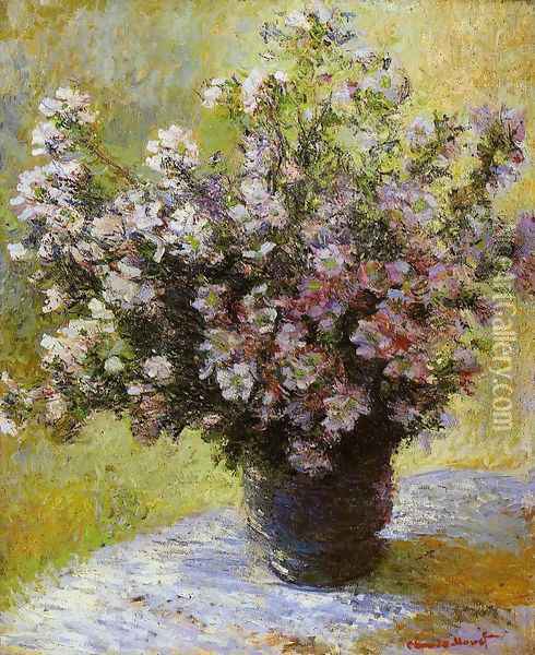 Bouquet of Mallows Oil Painting - Claude Oscar Monet