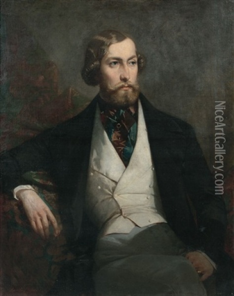 Portrait D'alfred De Musset Oil Painting - Faustin Besson