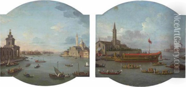 A View Of San Giorgio Maggiore, Venice Oil Painting - Antonio Joli
