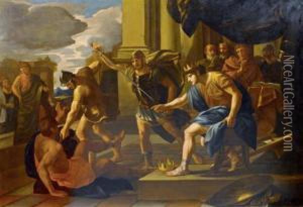 David Condemns To Death The Man Who Brings Oil Painting - Carlo Pellegrini