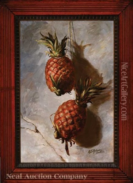 Nature Morte: Two Pineapples Oil Painting - Marie Madeleine Seebold