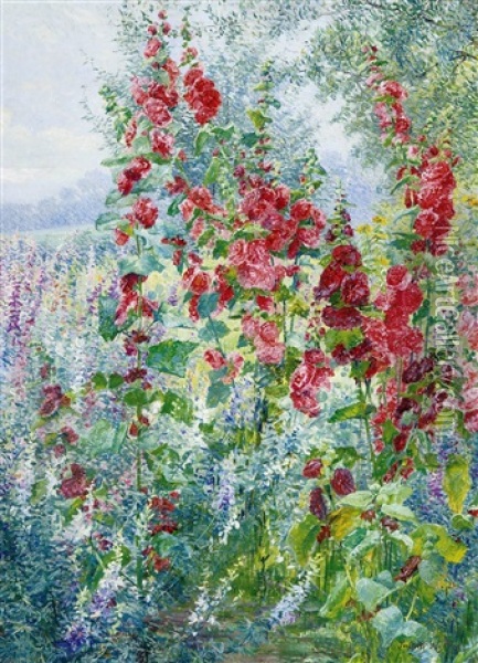 Roses Tremieres Oil Painting - Juliette Wytsman
