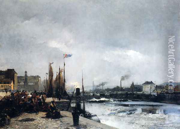 Le Havre Oil Painting - Louis Robert Carrier-Belleuse