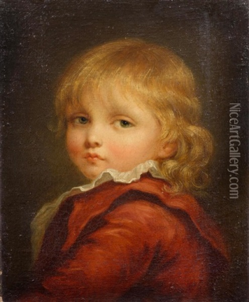 Bildnis Eines Knabens Mit Rotem Mantel Oil Painting - Jean Baptiste Greuze