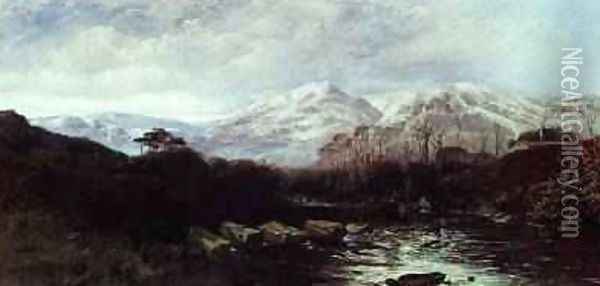 Extensive River Landscape Oil Painting - William James Muller