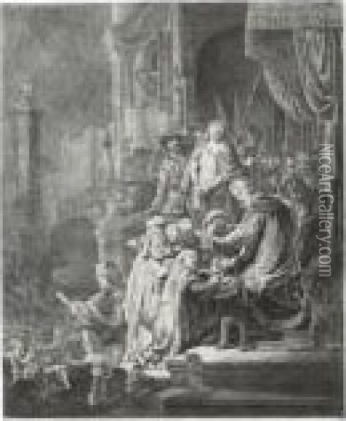 Christ Before Pilate: Large Plate Oil Painting - Rembrandt Van Rijn